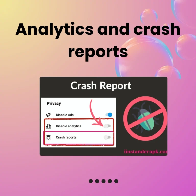 HomePage 15 Enable crashing reports and analiytics to enhance privacy